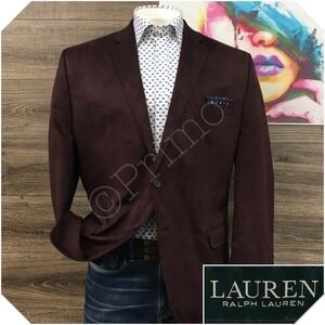 RALPH LAUREN Mens Blazer Sport Coat Casual Jacket Size 46R Faux Suede Suit